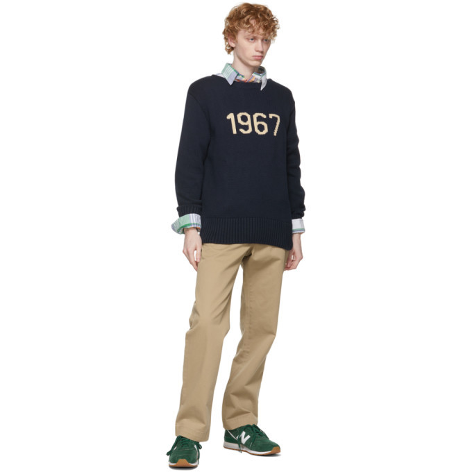 Polo Ralph Lauren Navy and Off-White 1967 Sweater Polo Ralph Lauren
