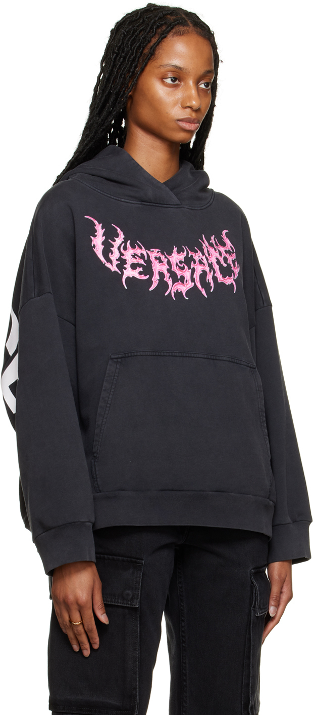 Versace Black Oversized Hoodie Versace