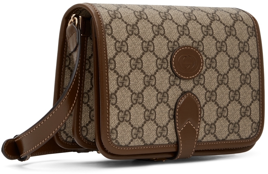 Gucci Beige & Brown GG Supreme Mini Shoulder Bag Gucci