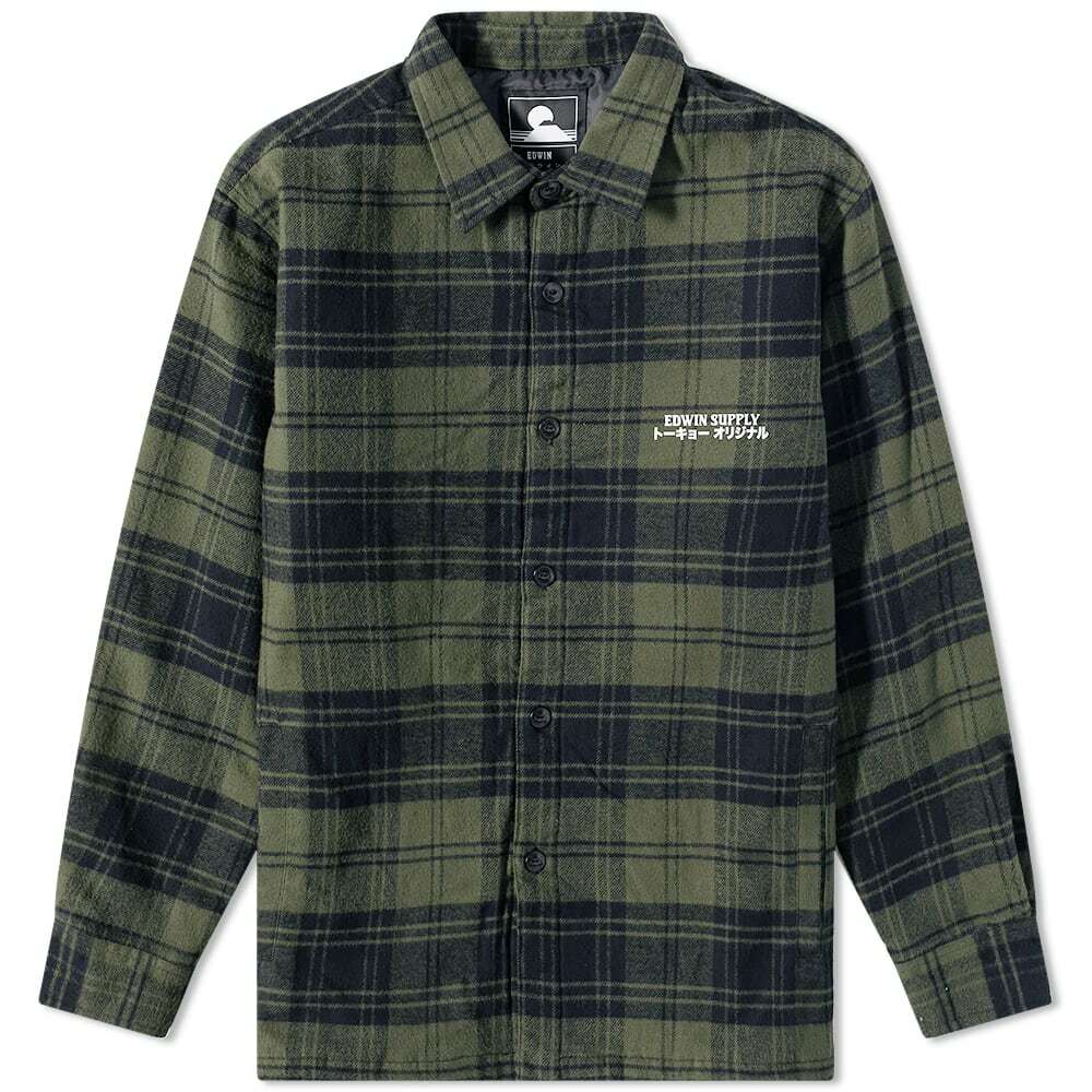 Edwin Men's Sven Shirt Jacket in Ivy/Black Edwin