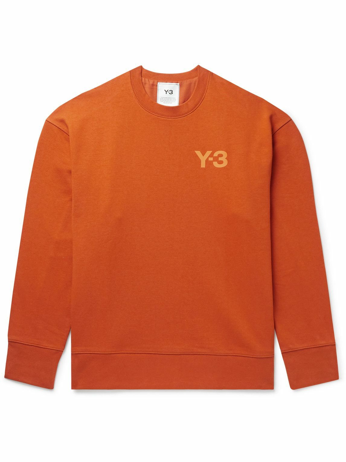 Y-3 - Logo-Print Cotton-Jersey Sweatshirt - Orange Y-3