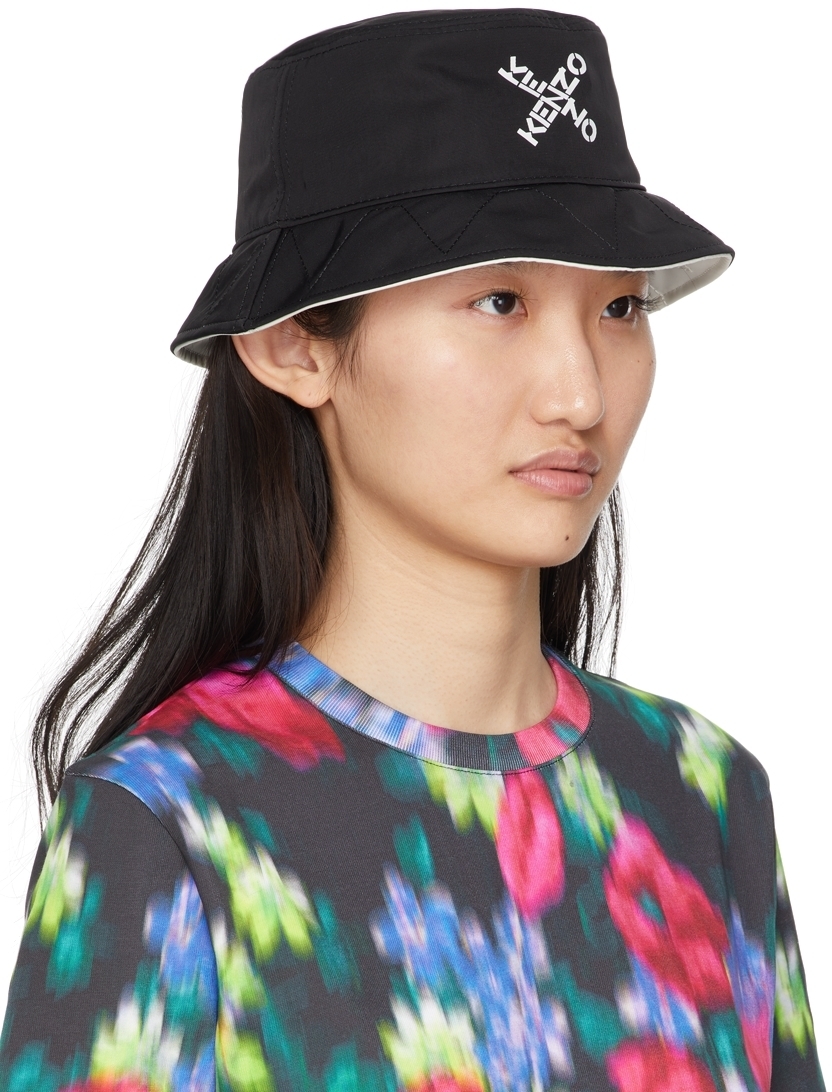 Kenzo Reversible Black 'Little X' Bucket Hat Kenzo