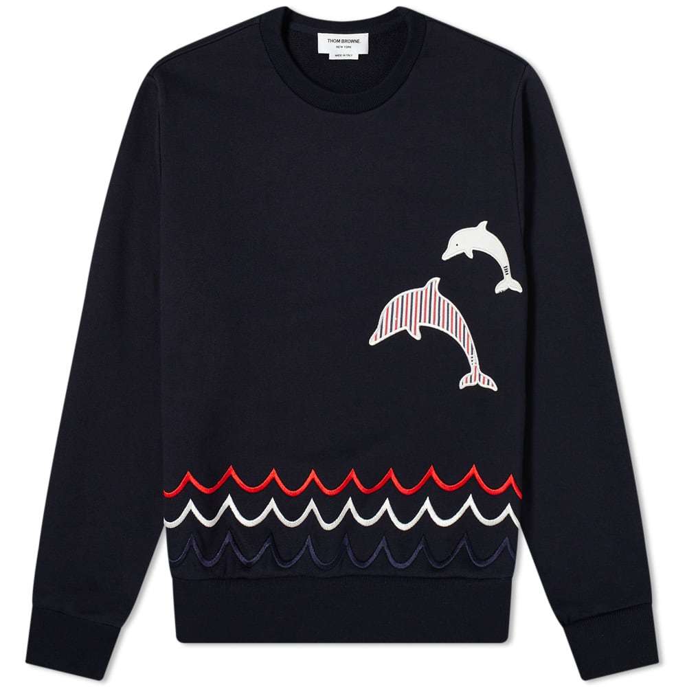 Thom Browne Dolphin Embroidered Crew Sweat Thom Browne