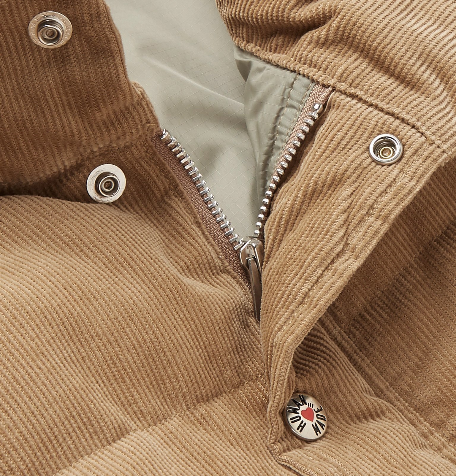 Printed Quilted Corduroy Down Jacket 