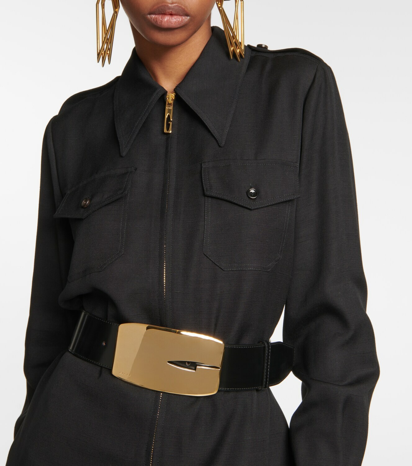 Gucci Black Long Sleeve Dress With Belt main image 1