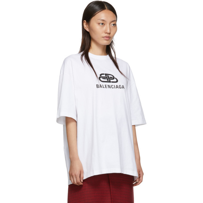 Balenciaga White BB Oversized T-Shirt 