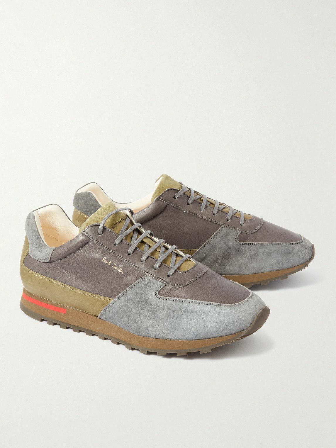 Paul Smith - Velo Colour-Block ECO Leather and Suede Sneakers ...