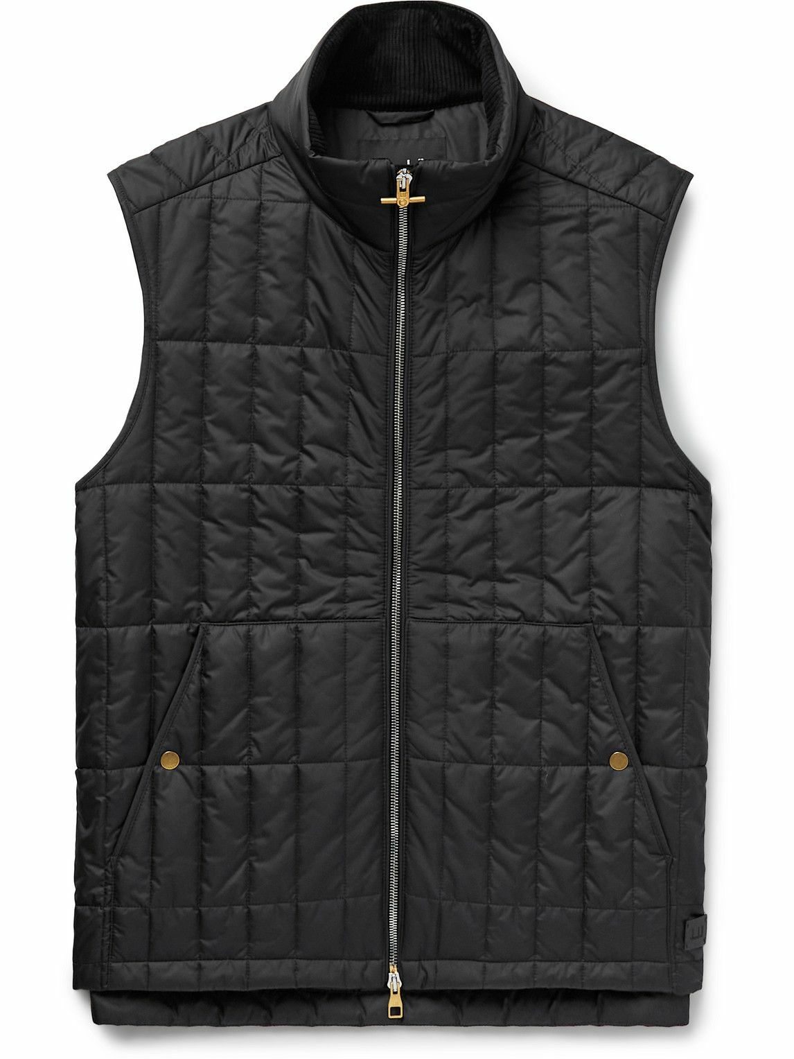 Photo: Dunhill - Corduroy-Trimmed Quilted Shell Gilet - Black