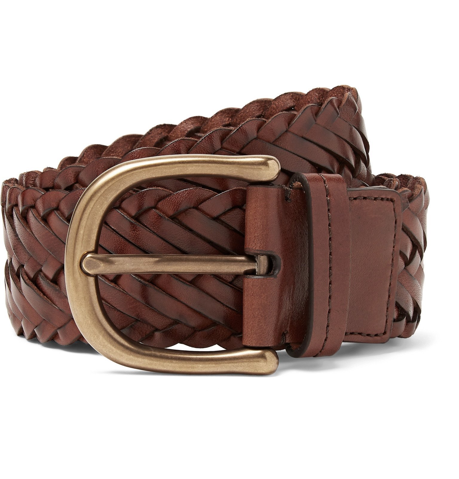 TOM FORD  Dark-Brown Woven Leather Belt - Brown TOM FORD