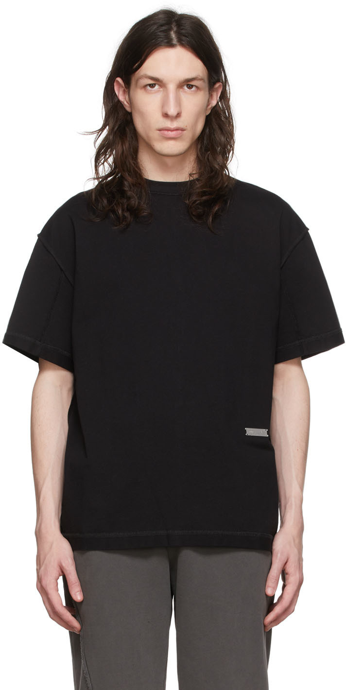 C2H4 Black Cotton T-Shirt C2H4