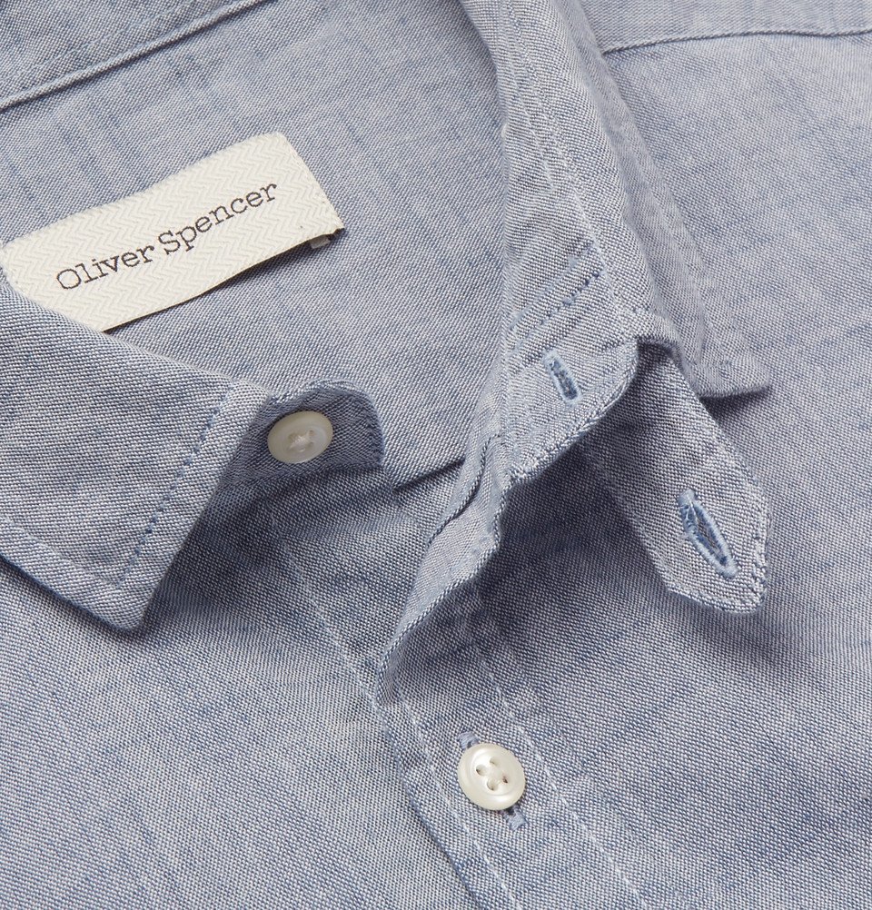Oliver Spencer - Clerkenwell Slim-Fit Cotton-Chambray Shirt - Blue