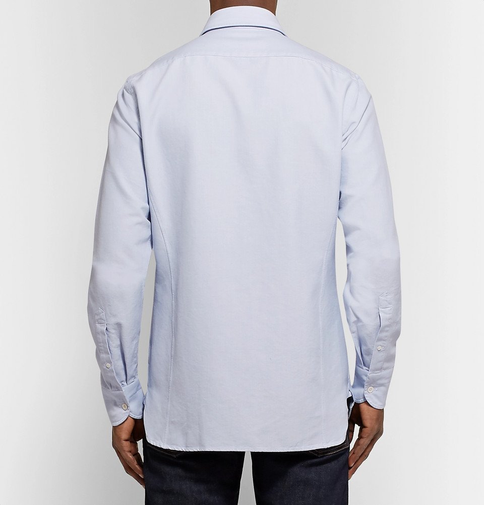 TOM FORD - Cutaway-Collar Cotton Oxford Shirt - Men - Light blue TOM FORD