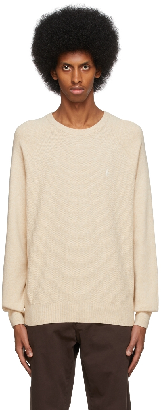 Polo Ralph Lauren Beige Cotton Crewneck Sweater