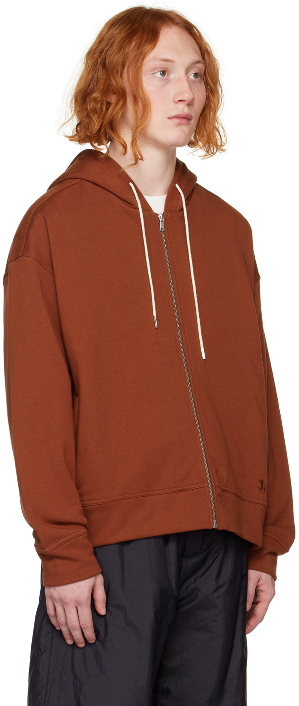 Jil Sander Red Zip-Up Hoodie Jil Sander