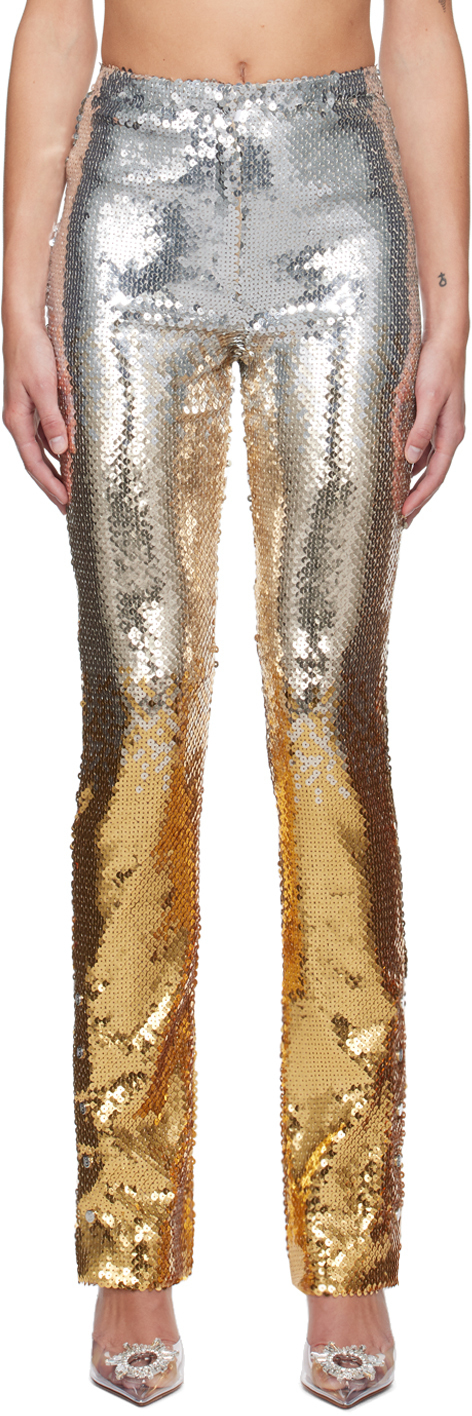 gold sequin trousers