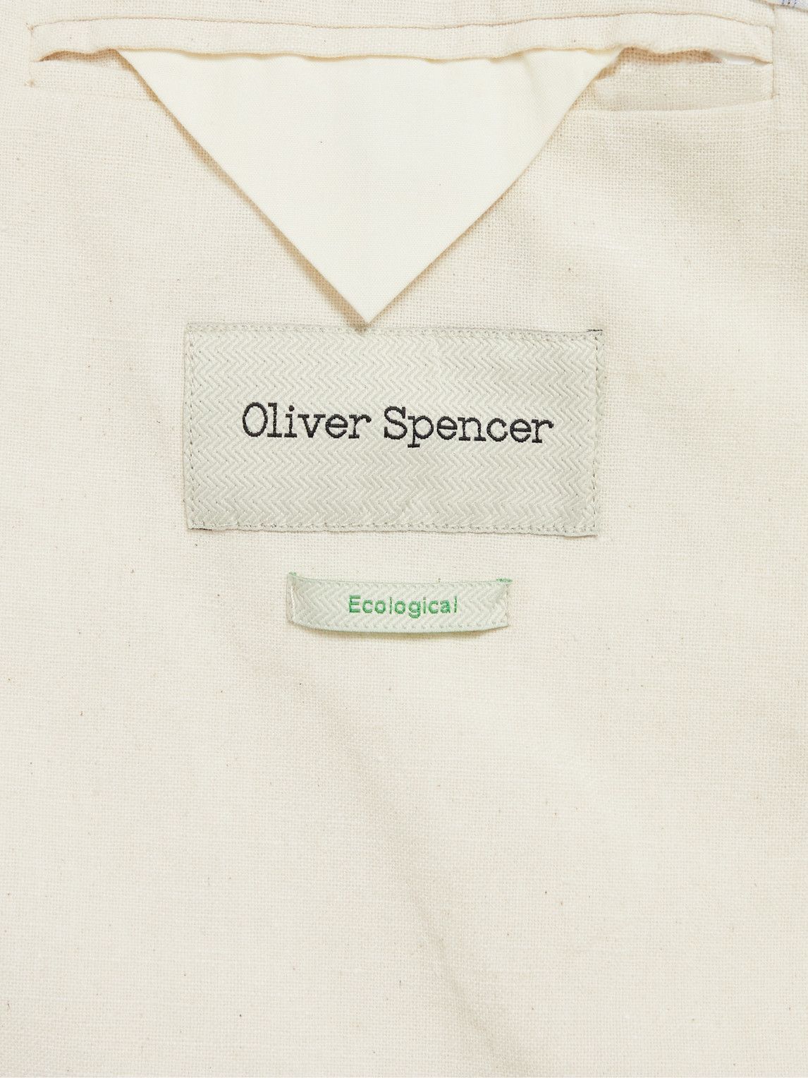 Oliver Spencer - Slim-Fit Unstructured Double-Breasted Cotton and Hemp-Blend Suit Jacket - Neutrals