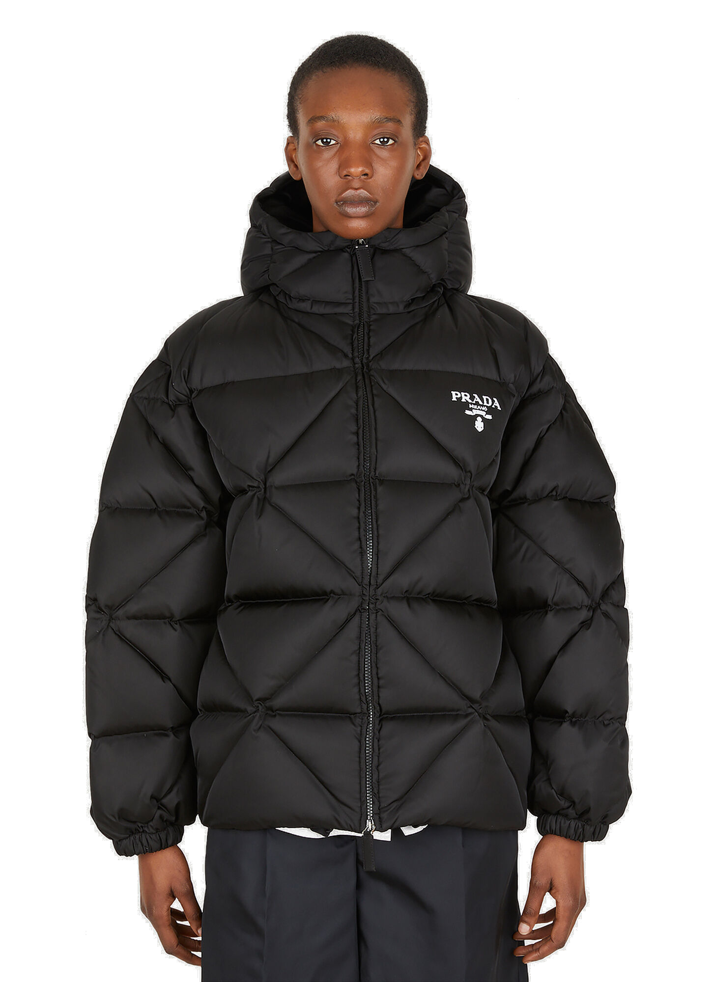 Photo: Re-Nylon Diamond Quilted Jacket in Black