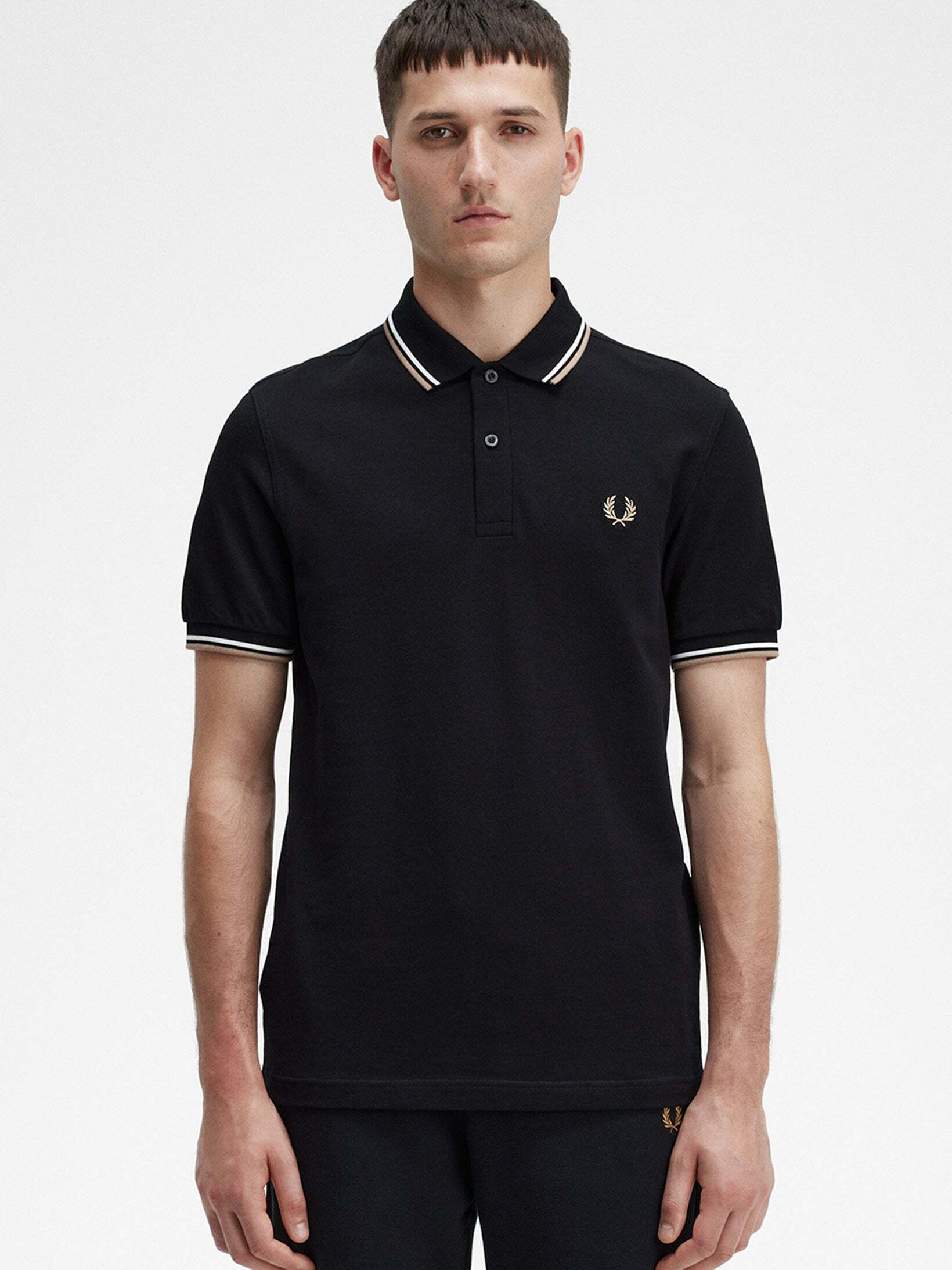 Fred Perry Polo Shirt Black Mens Fred Perry