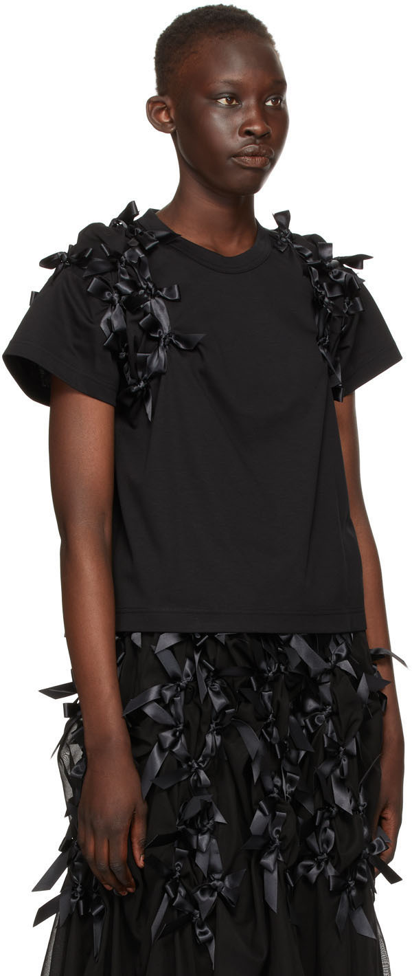 UNISEX S/M 新品 20SS noir kei ninomiya リボン Tシャツ カットソー