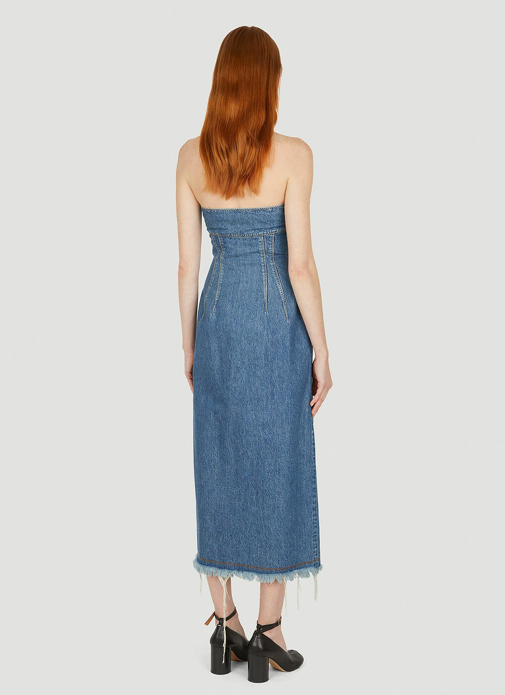 Sportmax - Bustier Denim Dress In Blue Sportmax