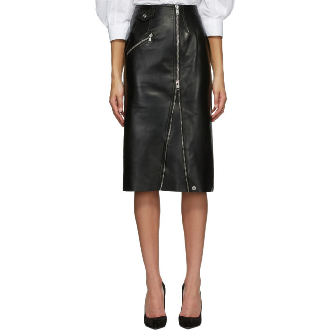 alexander mcqueen leather skirt