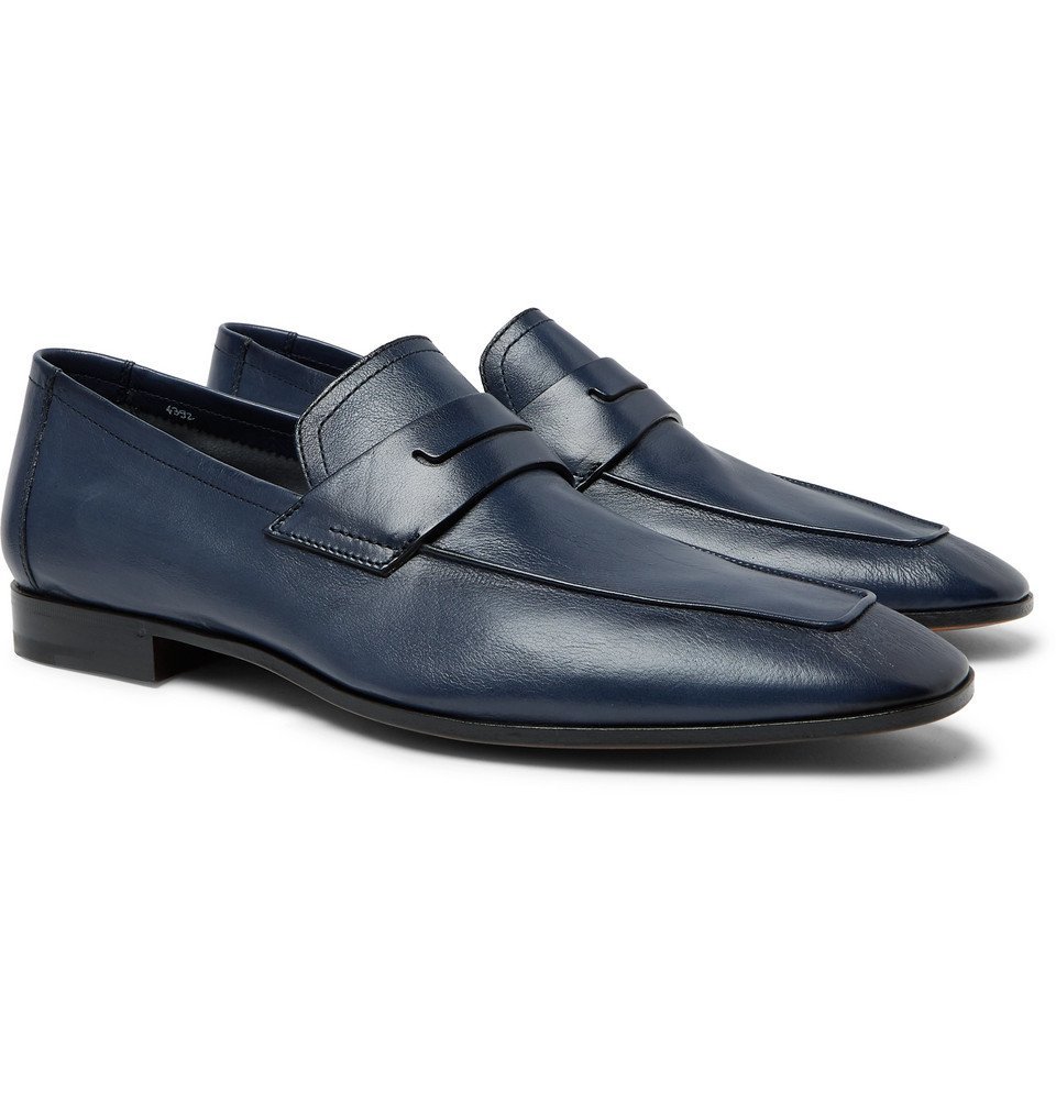 Berluti - Lorenzo Leather Loafers - Men - Navy Berluti