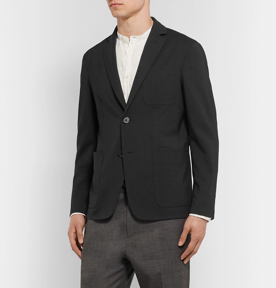 Barena - Grey Prince of Wales Checked Stretch-Virgin Wool Suit Jacket ...