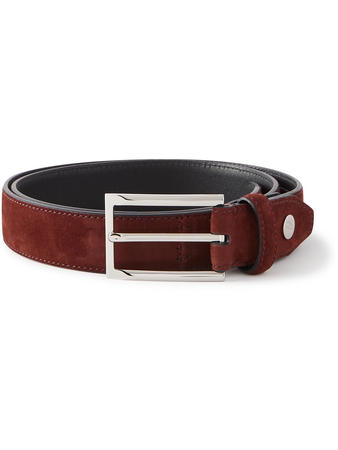 Brioni - 3cm Reversible Leather and Suede Belt - Brown Brioni