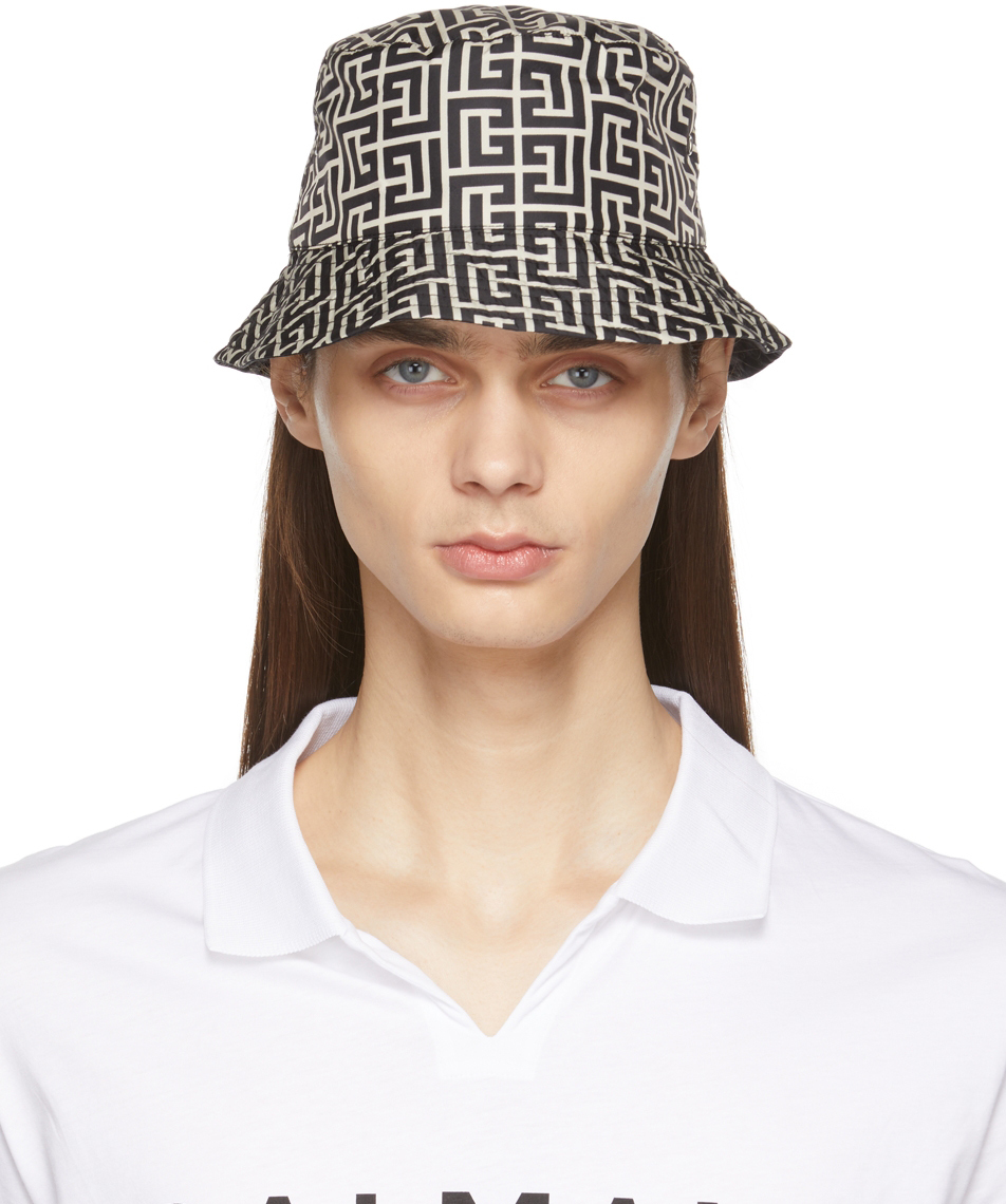 Black Monogram Bucket Hat Balmain