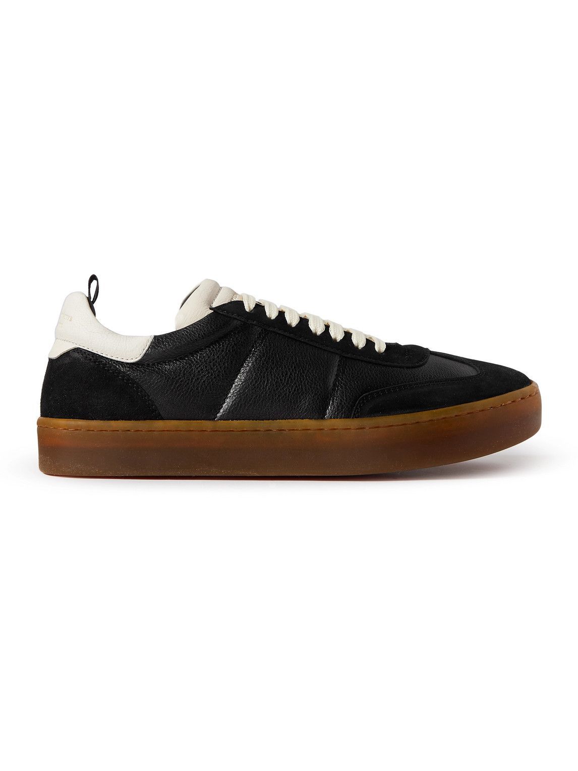 Officine Creative - Kombined Leather and Suede Sneakers - Black ...