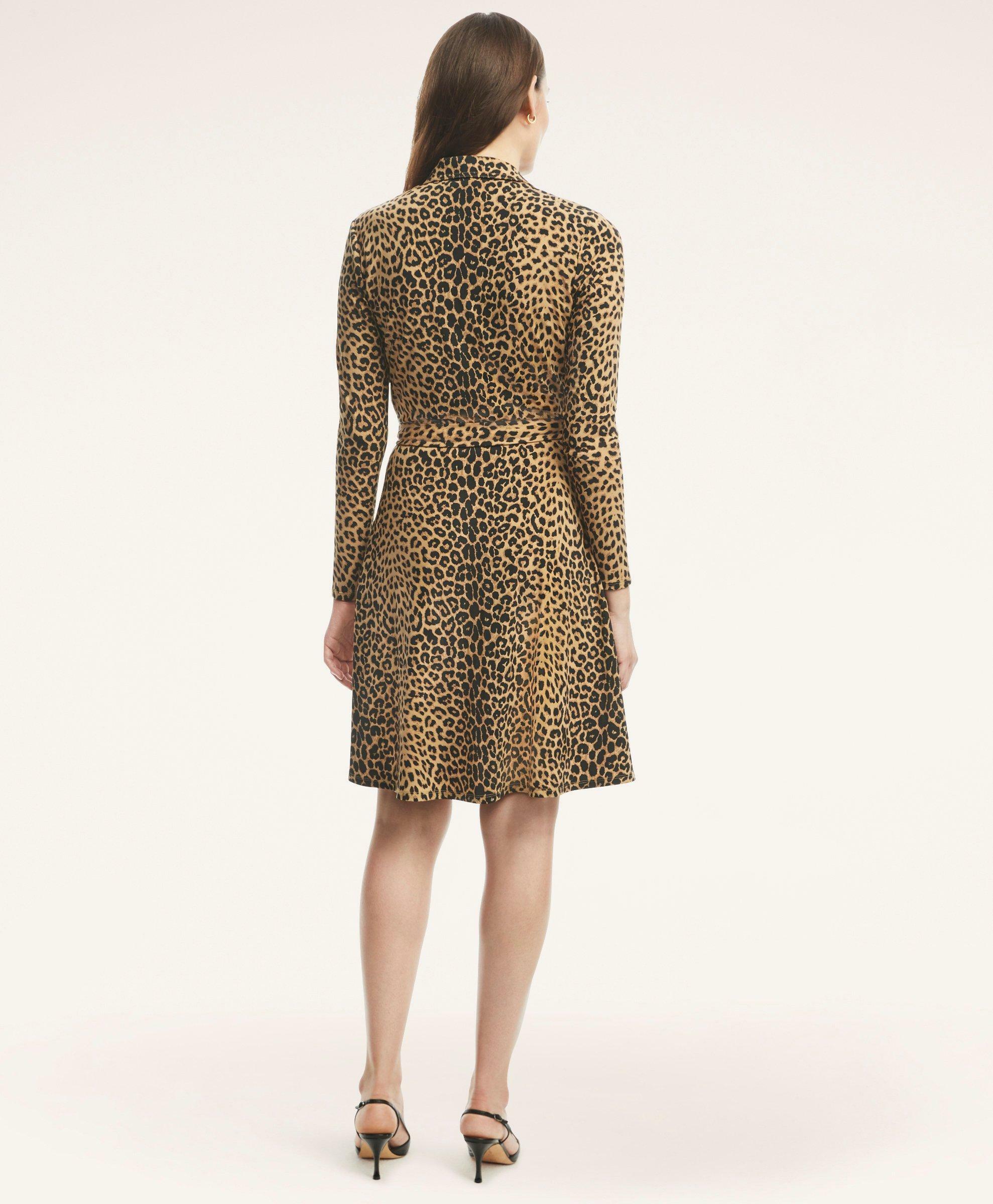 Brooks Brothers Women's Animal Print Wrap Dress | Brown