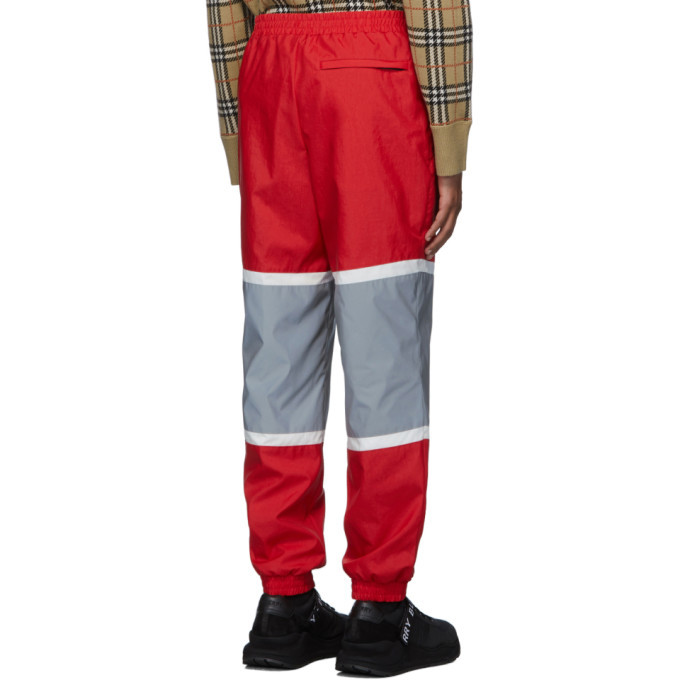 Burberry Red and Silver Bi-Color Track Pants Burberry