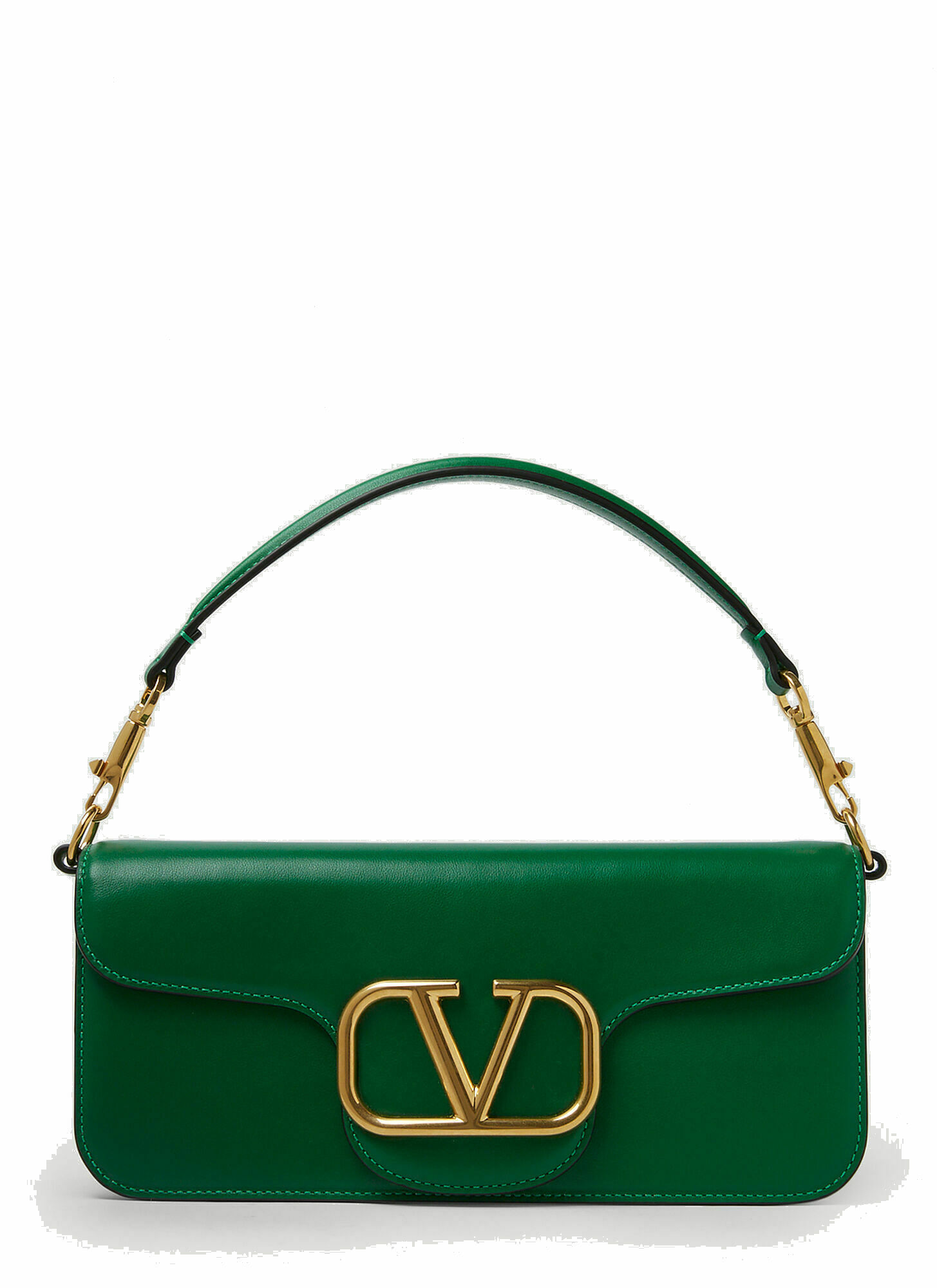 VLogo Small Shoulder Bag in Green Valentino