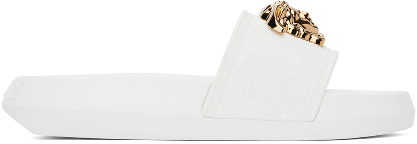 Photo: Versace White Palazzo Slides