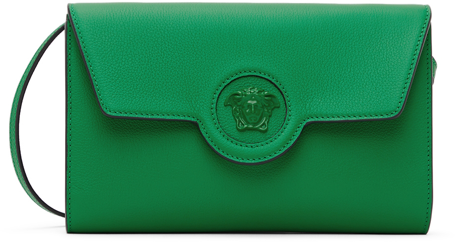 Versace Green 'La Medusa' Long Wallet Bag Versace