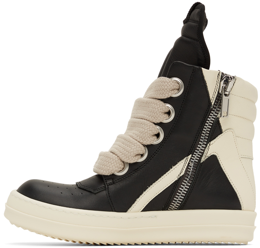 Rick Owens Black Jumbo Lace Geobasket High-Top Sneakers Rick Owens