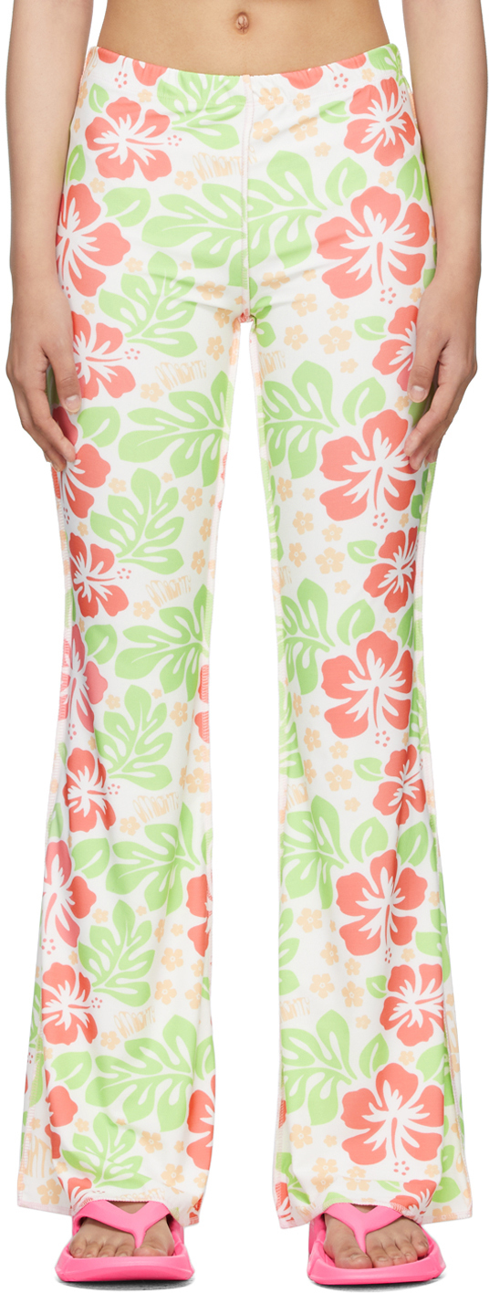 OMIGHTY White Floral Hibiscus Trousers 