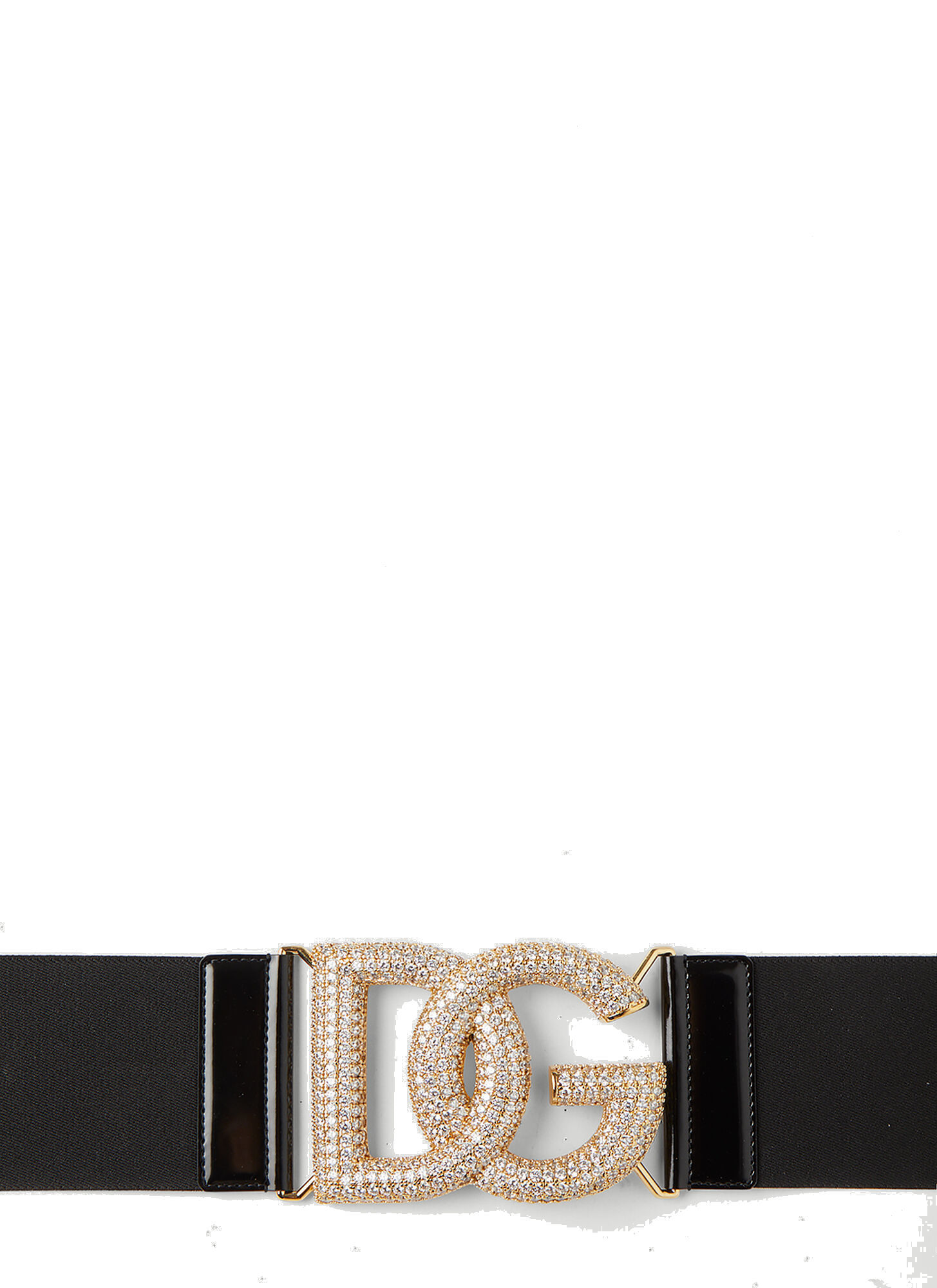 Photo: Embellished DG Buckle Waist Belt in Black