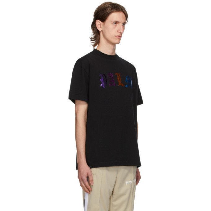 Palm Angels Black Gothic Logo T-Shirt Palm Angels
