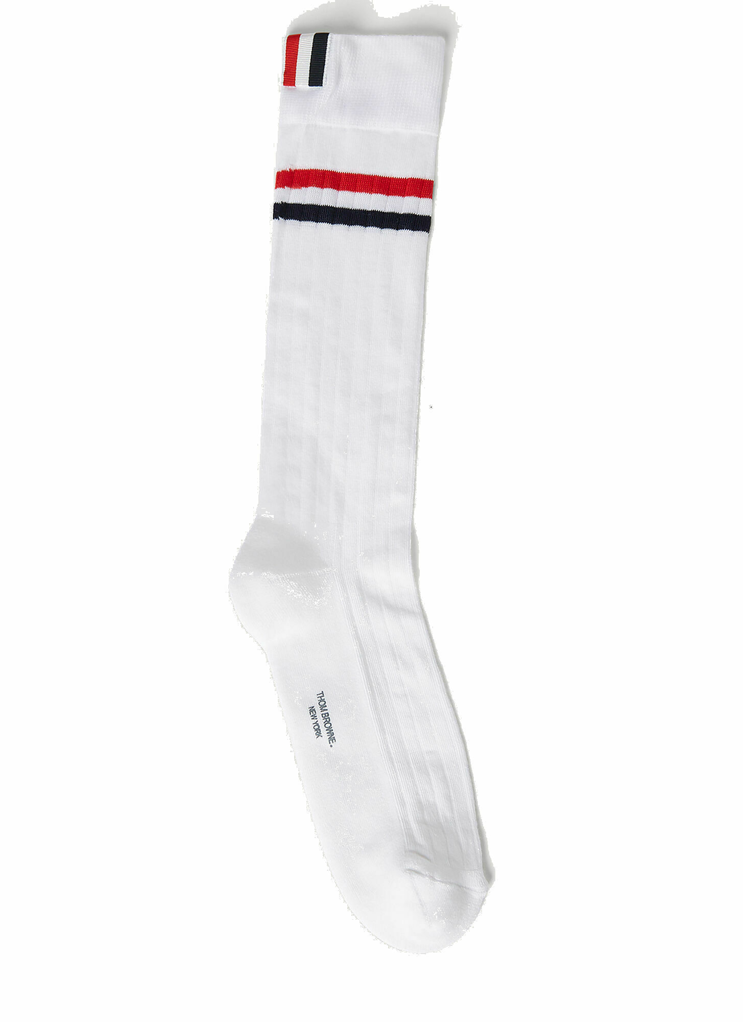 Thom Browne - Striped Socks in White Thom Browne