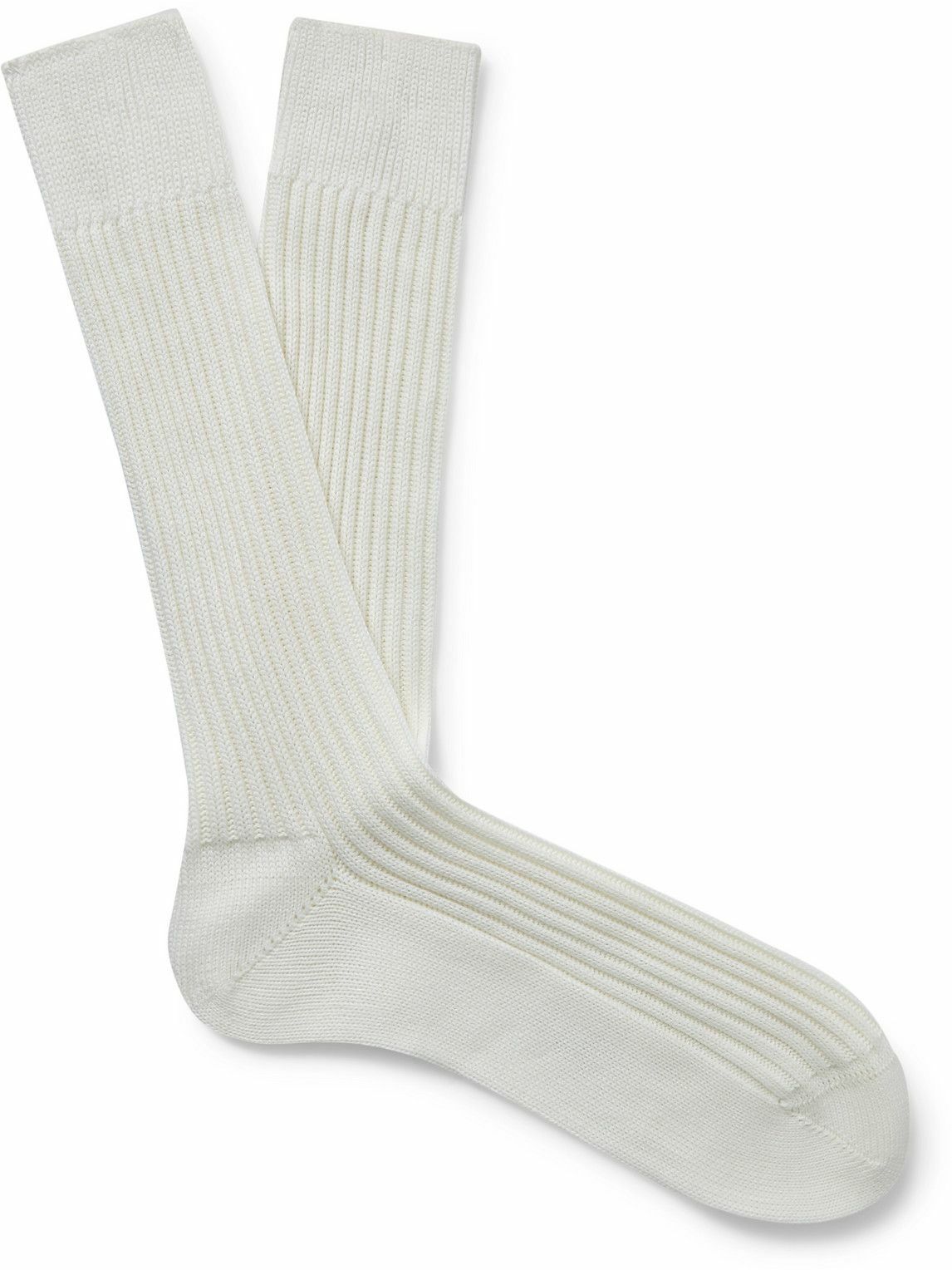 TOM FORD - Ribbed Cotton Socks - White TOM FORD