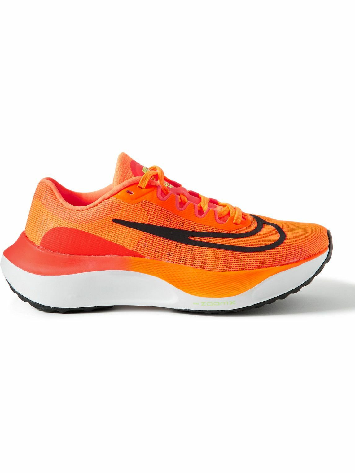 Photo: Nike Running - Zoom Fly 5 Rubber-Trimmed Mesh Sneakers - Orange