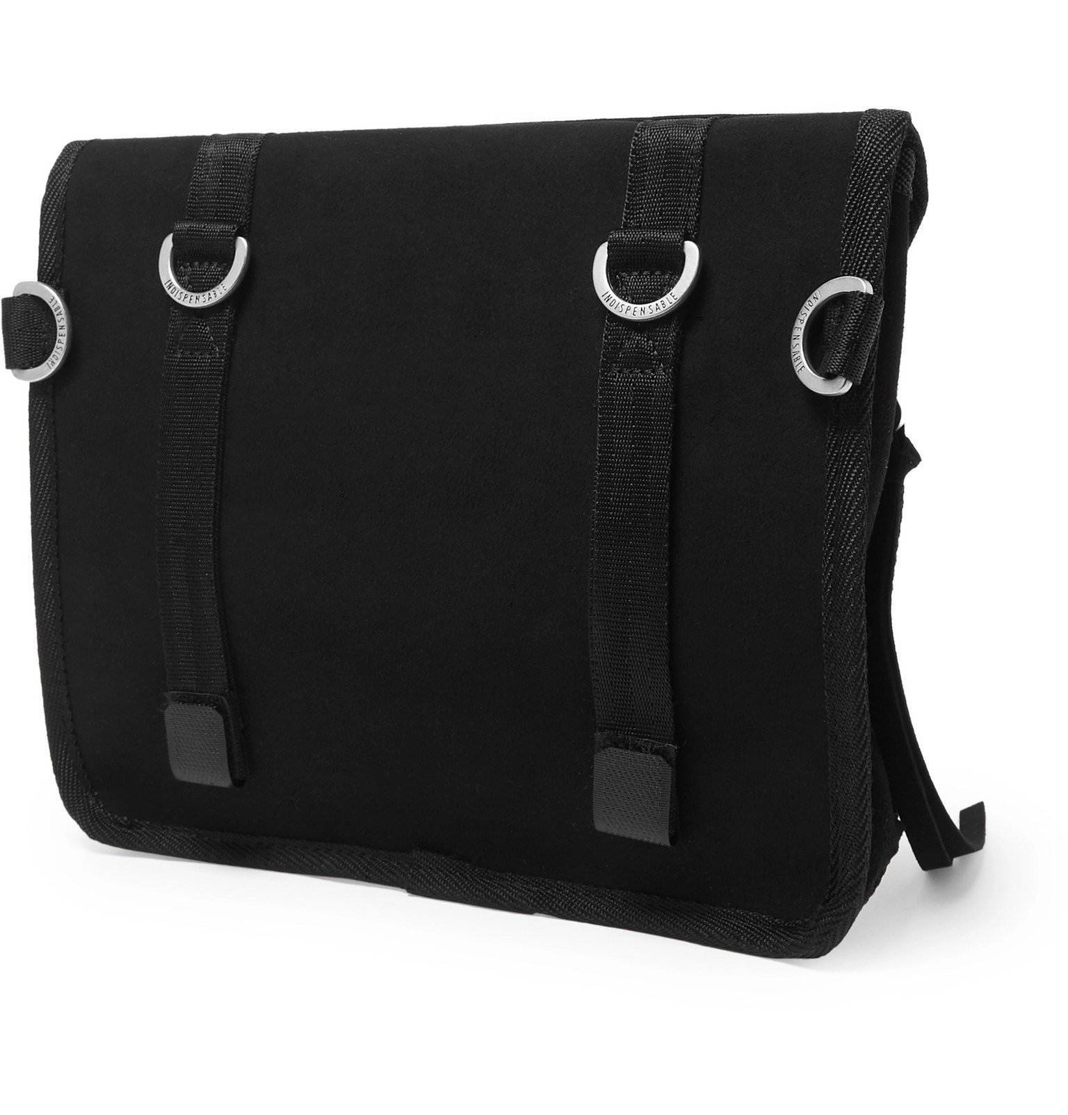 Indispensable Faux Suede Messenger Bag Black Indispensable