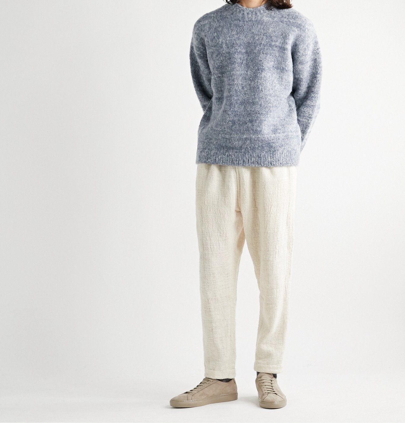 Auralee - Brushed Mélange Wool-Blend Sweater - Gray Auralee