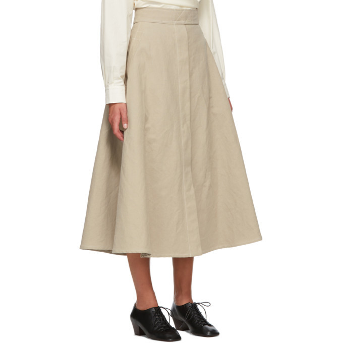 Lemaire Beige Linen Trench Skirt Lemaire