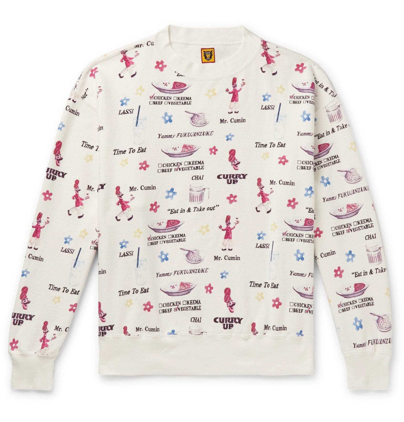 Human Made - Printed Loopback Cotton-Jersey Sweatshirt - White Human Made