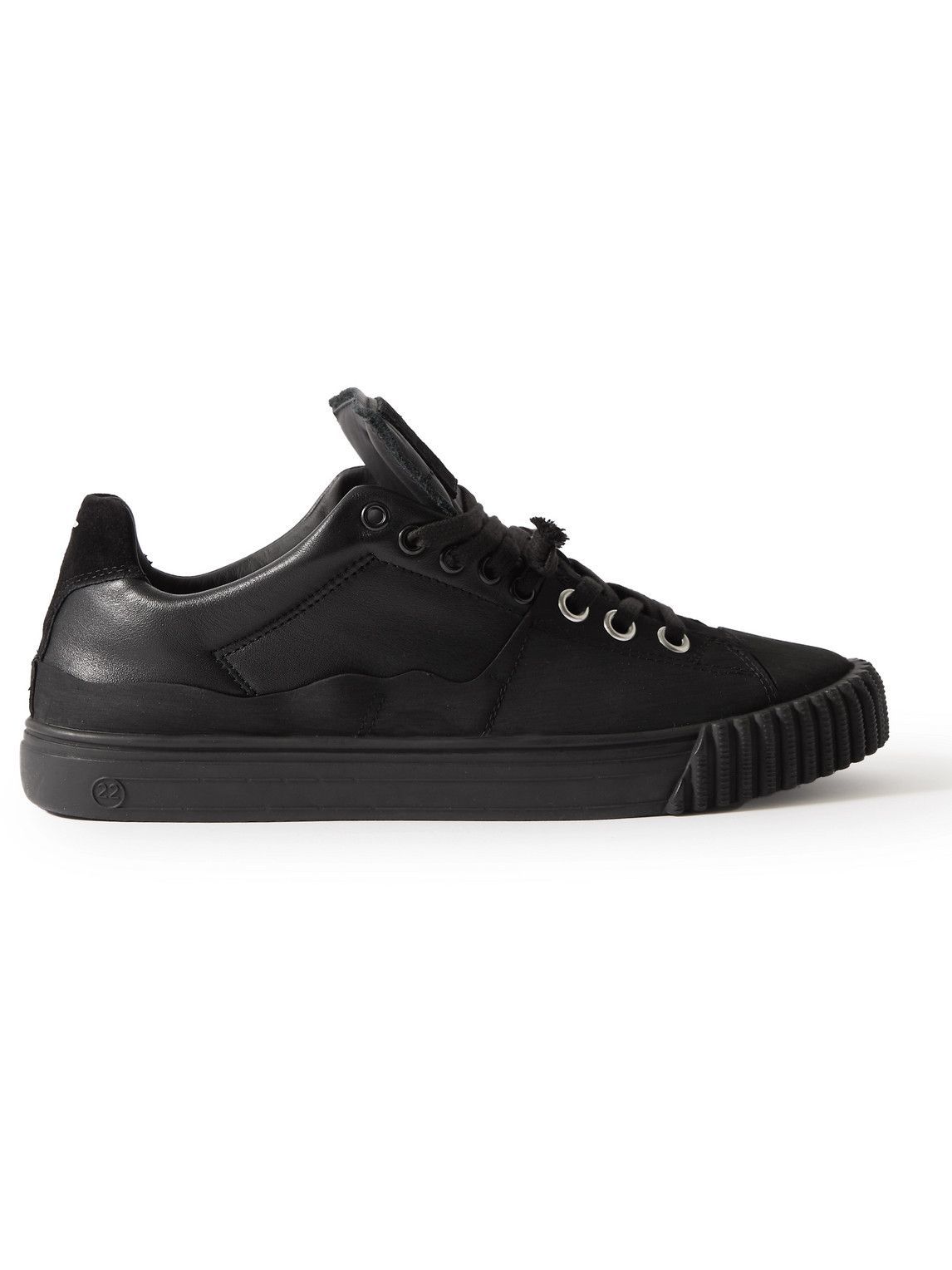 Maison Margiela - Suede-Trimmed Leather and Rubber Sneakers - Black ...