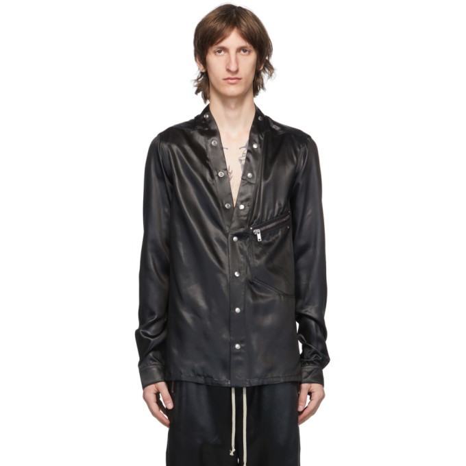 Rick Owens Black Larry Shirt Jacket Rick Owens