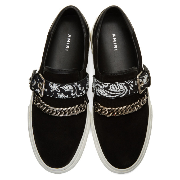 Amiri Black Suede Bandana Buckle 