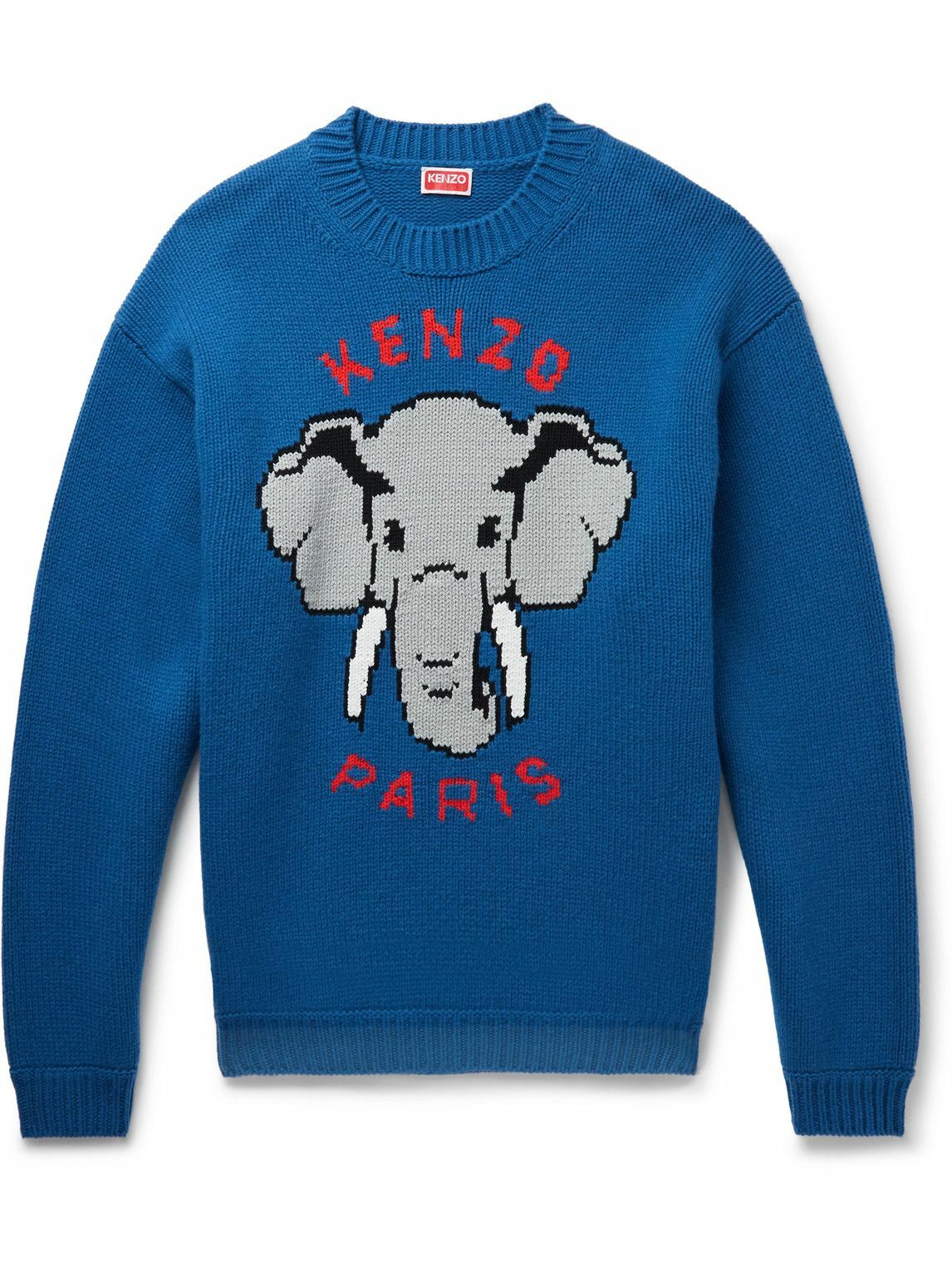 Photo: KENZO - Intarsia Wool-Blend Sweater - Blue